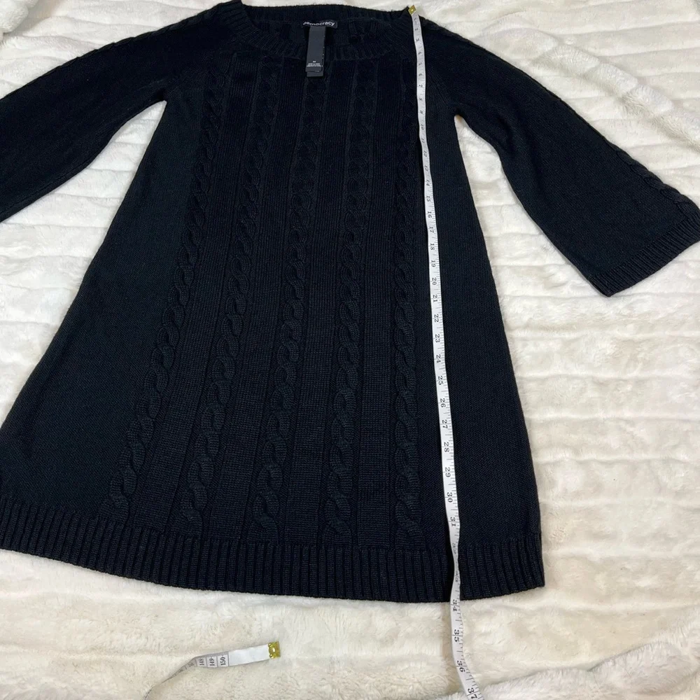 Democracy Women’s M Fall Winter Cable Knit Tunic A Line Sweater Dress Preppy NYC
